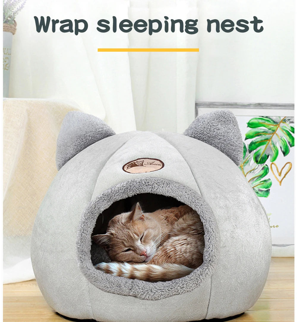 Deep Sleep Cat Bed Comfort In Winter Cat Bed Little Mat Basket for Cat House Products Pets Tent Cozy Cave Beds Indoor Dog House