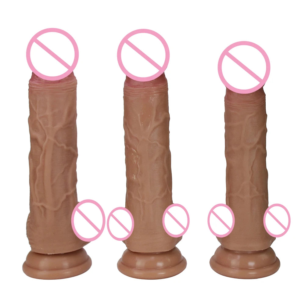 Soft Dildo Realistic Penis Adult Sexy Toys for Woman Men Vagina Anal Massage stimulator Silicone Layer Dildo with Suction Cup