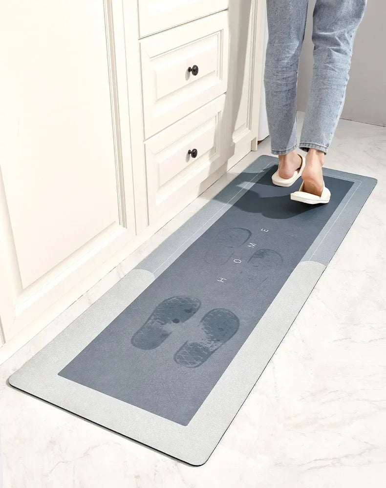 Kitchen Absorbent Mat Non-Skid Waterproof Wipeable Comfort Standing Kitchen Rugs and Mats Wipeable Wash Free Long Strip Carpet