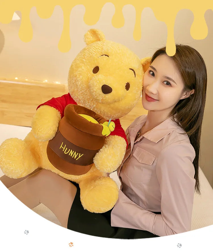 35-55cm Anime Disney Honey Jar Winnie The Pooh Soft Plush Toys Pooh Bear Stuffed Animal Dolls Children Kids Kawaii Birthday Gift