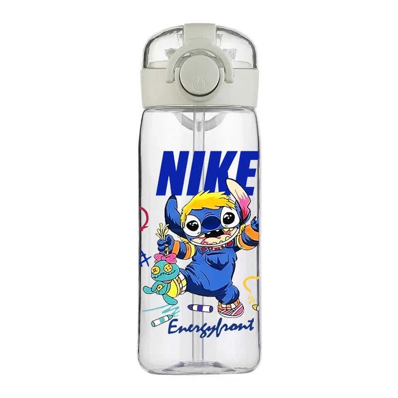 Disney Stitch Cup Clear Brand High Quality Water Bottle Outdoor Sport Leak Proof Cute Plastic School Water Bottle for Kids 400ML