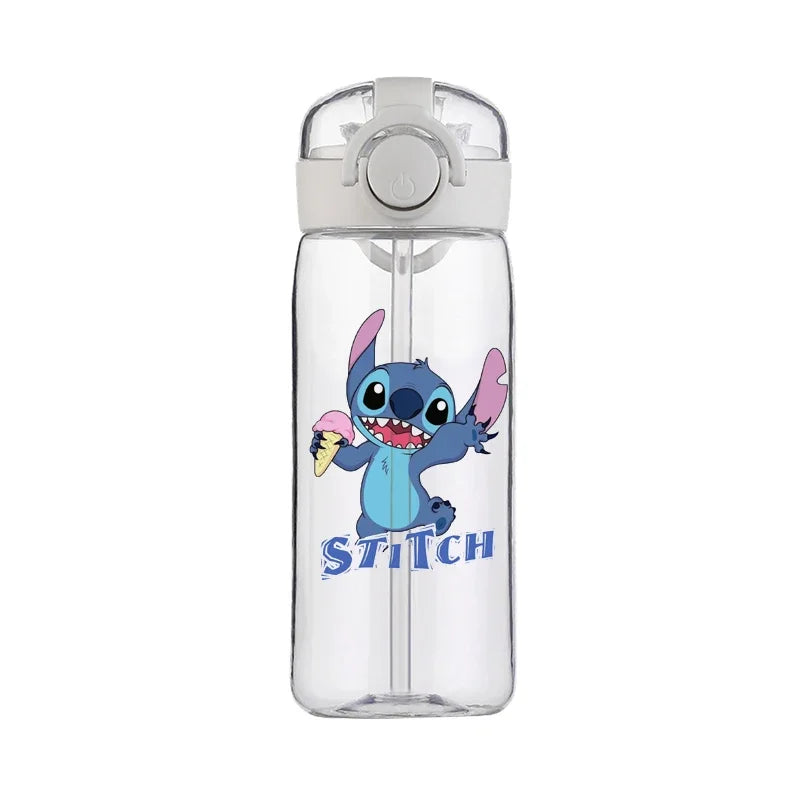 Disney Stitch Cup Clear Brand High Quality Water Bottle Outdoor Sport Leak Proof Cute Plastic School Water Bottle for Kids 400ML