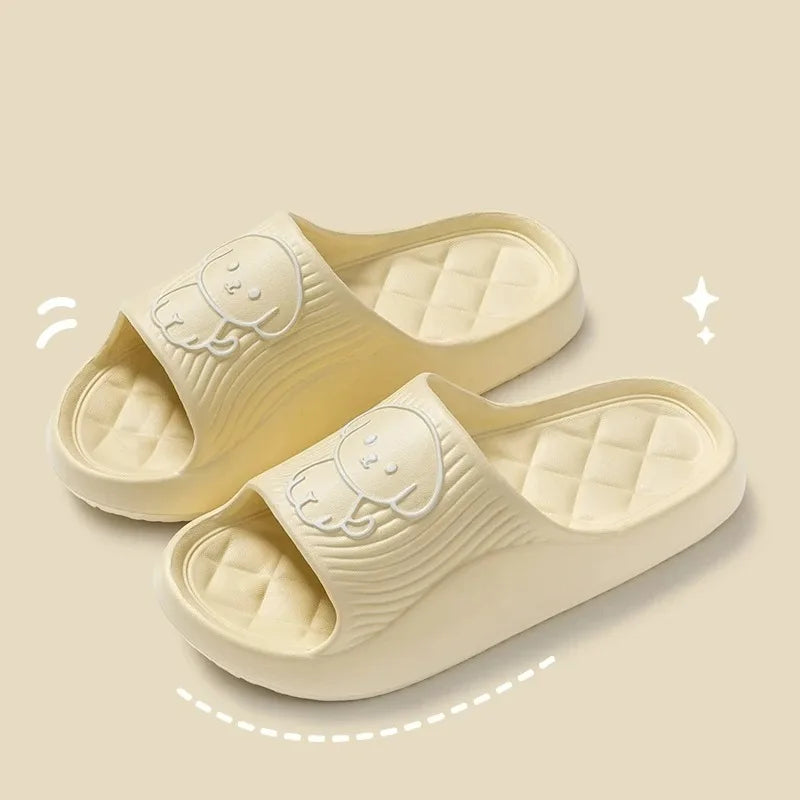 Cute Couple Pillow Slippers Female Summer Wear 2024 New Bathroom Bath Non-slip Indoor Home Eva Thick Bottom Sandals