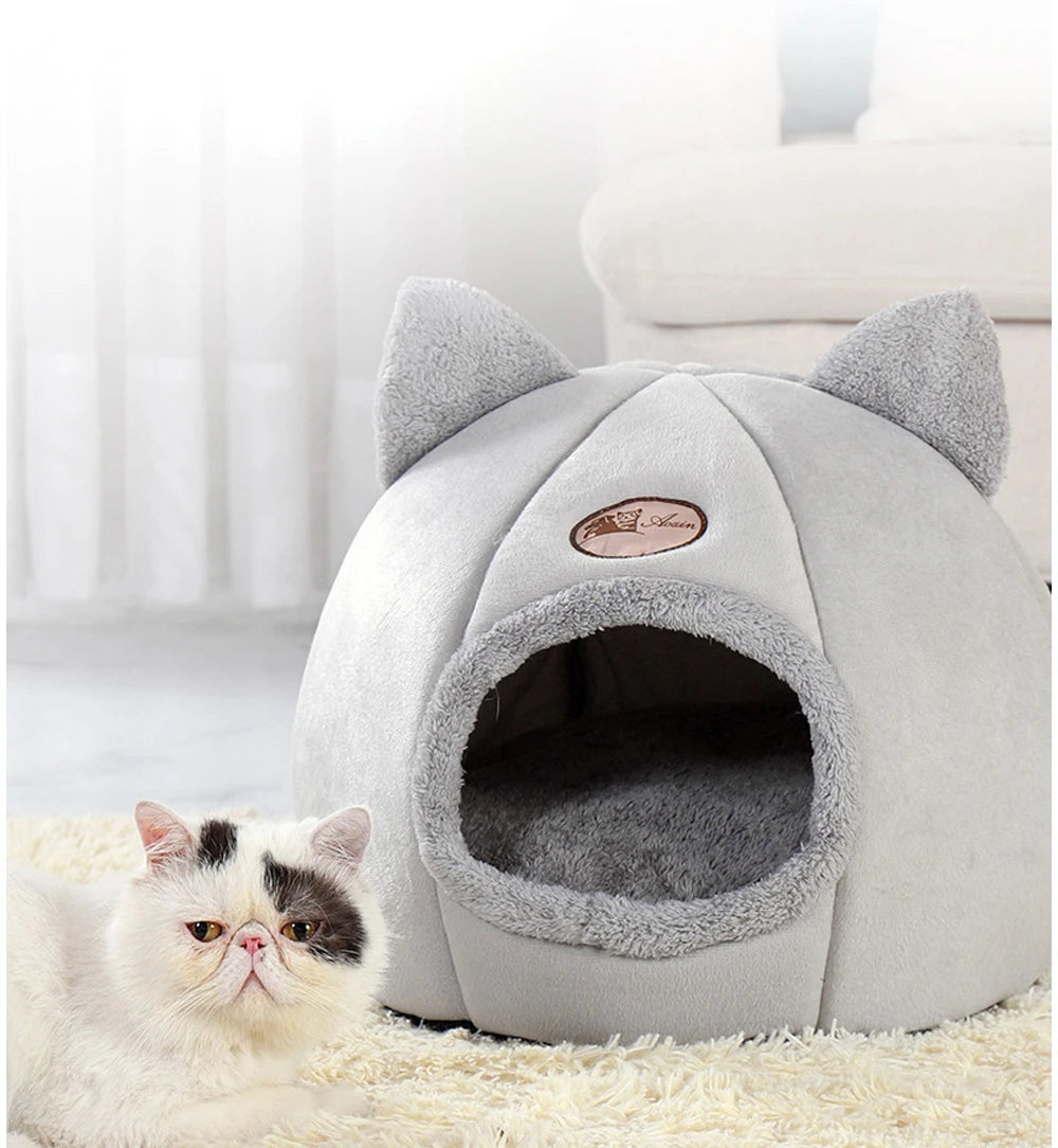 Deep Sleep Cat Bed Comfort In Winter Cat Bed Little Mat Basket for Cat House Products Pets Tent Cozy Cave Beds Indoor Dog House