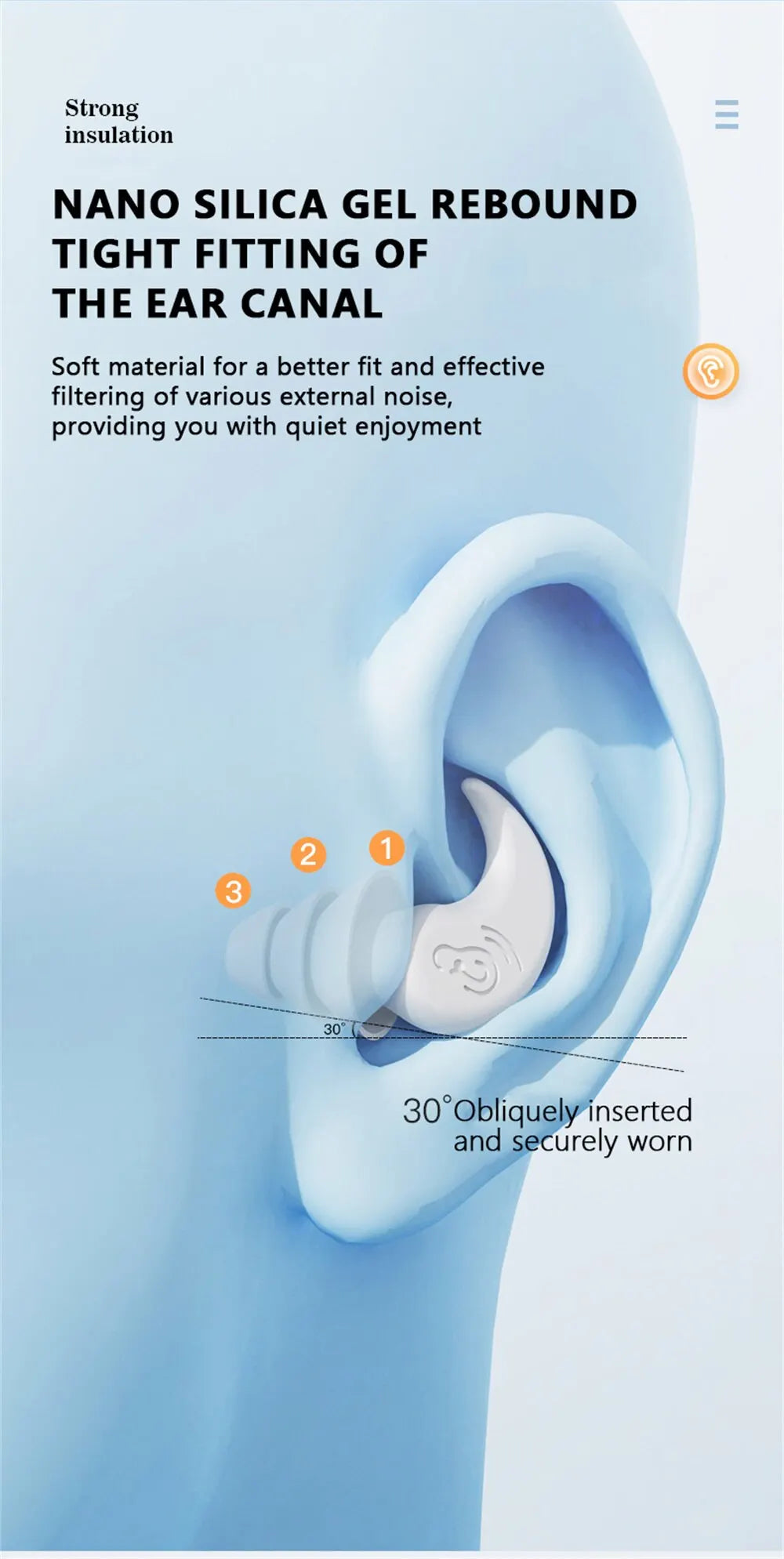 Anti Noise Silicone Earplugs Waterproof Swimming Ear Plugs For Sleeping Diving Surf Soft Comfort Natation Swimming Ear Protector