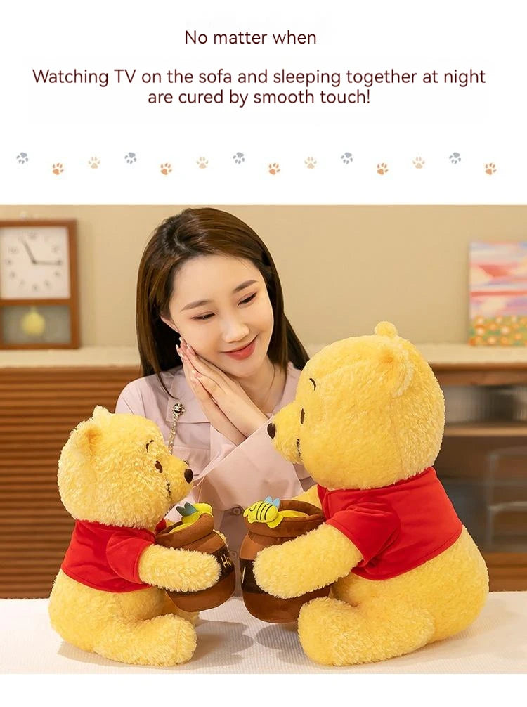 35-55cm Anime Disney Honey Jar Winnie The Pooh Soft Plush Toys Pooh Bear Stuffed Animal Dolls Children Kids Kawaii Birthday Gift