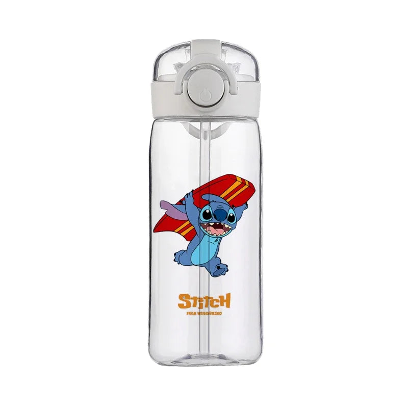 Disney Stitch Cup Clear Brand High Quality Water Bottle Outdoor Sport Leak Proof Cute Plastic School Water Bottle for Kids 400ML