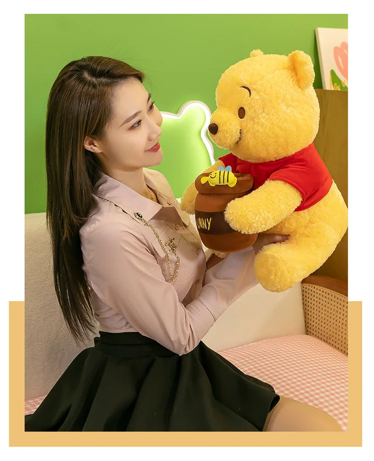 35-55cm Anime Disney Honey Jar Winnie The Pooh Soft Plush Toys Pooh Bear Stuffed Animal Dolls Children Kids Kawaii Birthday Gift