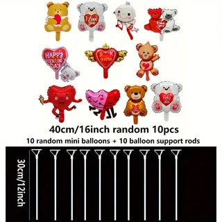 10pcs Valentine's Day Mini Balloon Bear Love Mini Balloon Valentine's Day Birthday Wedding Party Decoration