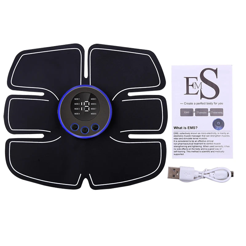 EMS Fitness Abdominal Massage Stimulator Abdominal Muscle Trainer Vibration Body Slimming Machine Abdominal Muscle Patch