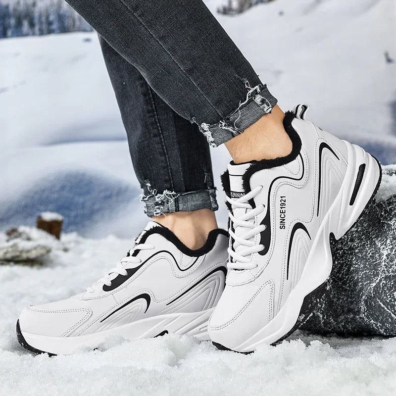 Men’s Snow Winter Shoots Warm Casual Sneakers Fashion Leather Waterproof Sport Running Shoes Men Nonslip Designer Tenis Masulino