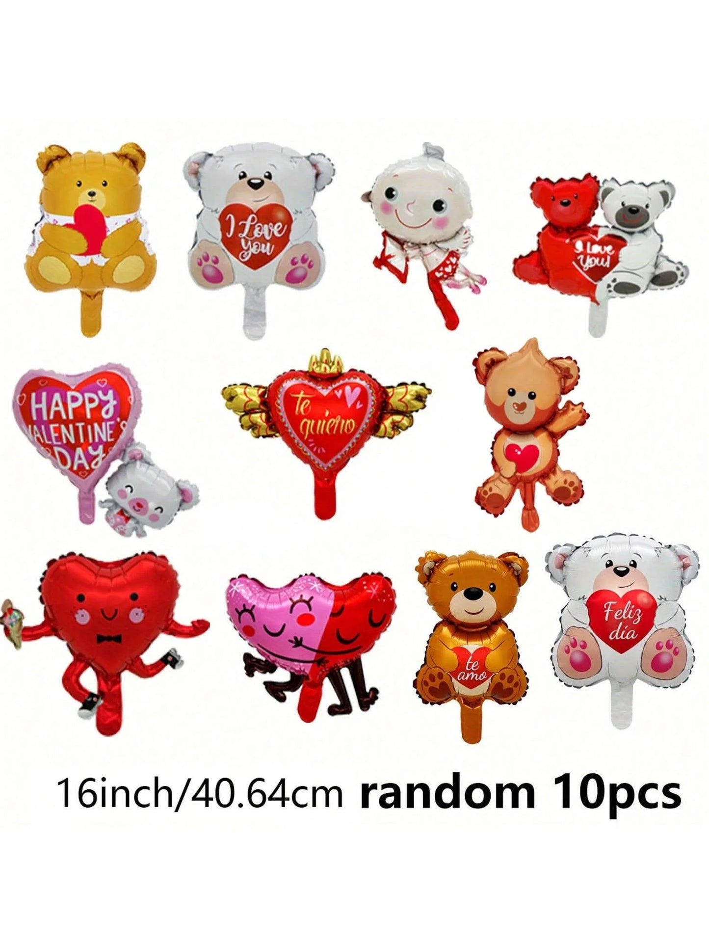 10pcs Valentine's Day Mini Balloon Bear Love Mini Balloon Valentine's Day Birthday Wedding Party Decoration