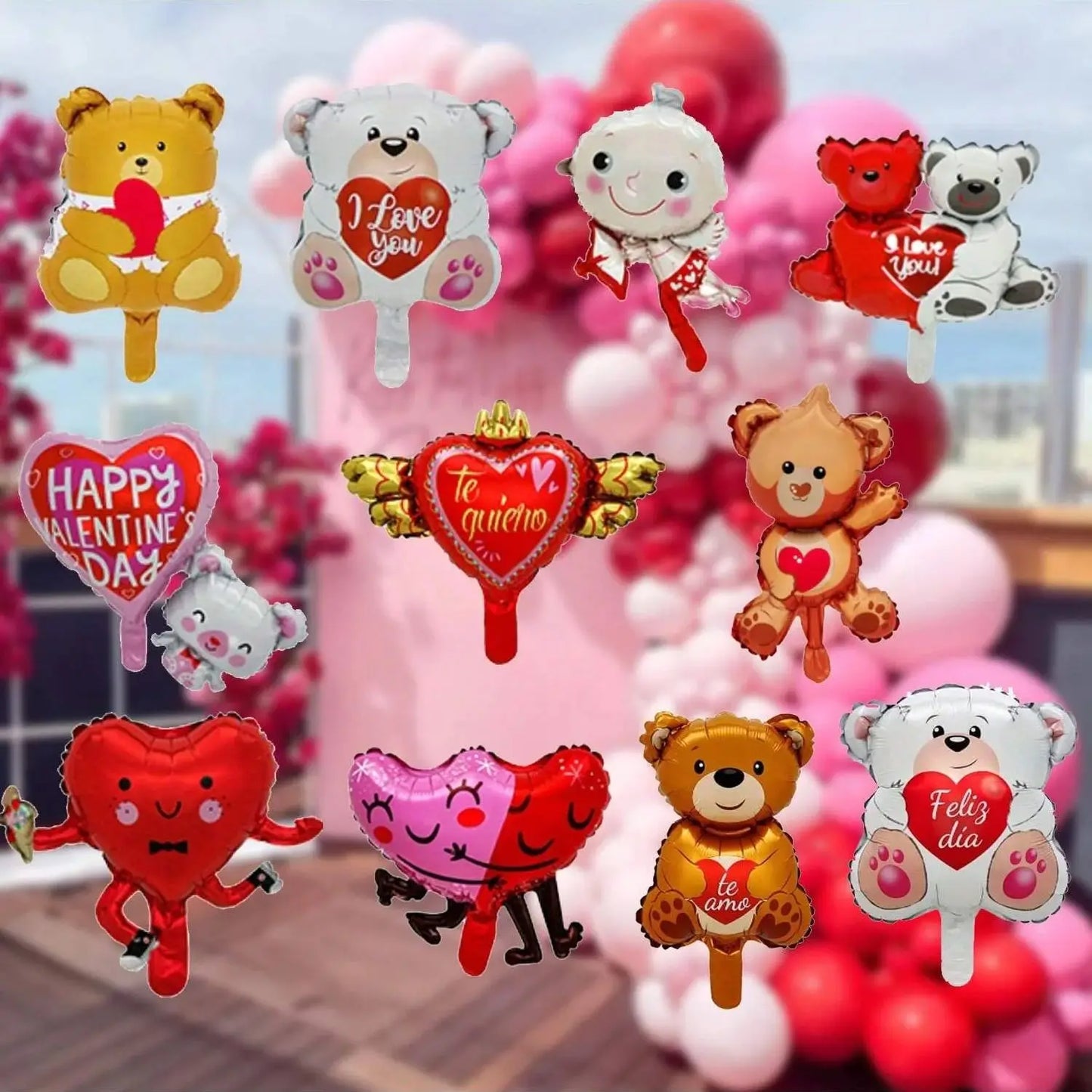 10pcs Valentine's Day Mini Balloon Bear Love Mini Balloon Valentine's Day Birthday Wedding Party Decoration