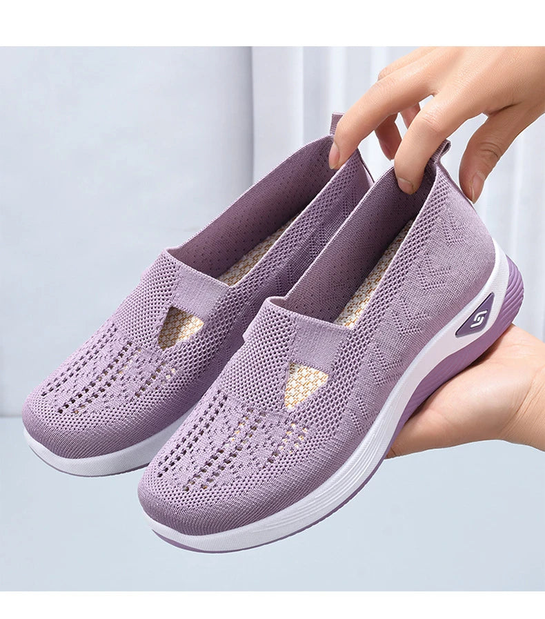 Summer New Comfort Casual Women's Shoes Fashion Soft Sole Breathable Hollow Out Flat Shoes for Women Zapatos De Mujer