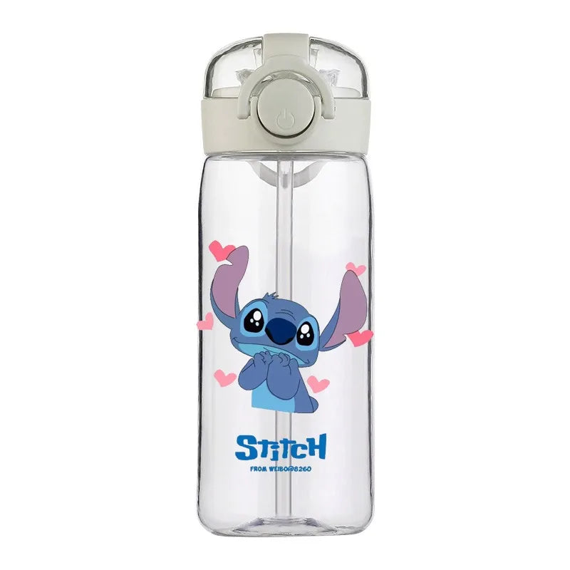 Disney Stitch Cup Clear Brand High Quality Water Bottle Outdoor Sport Leak Proof Cute Plastic School Water Bottle for Kids 400ML