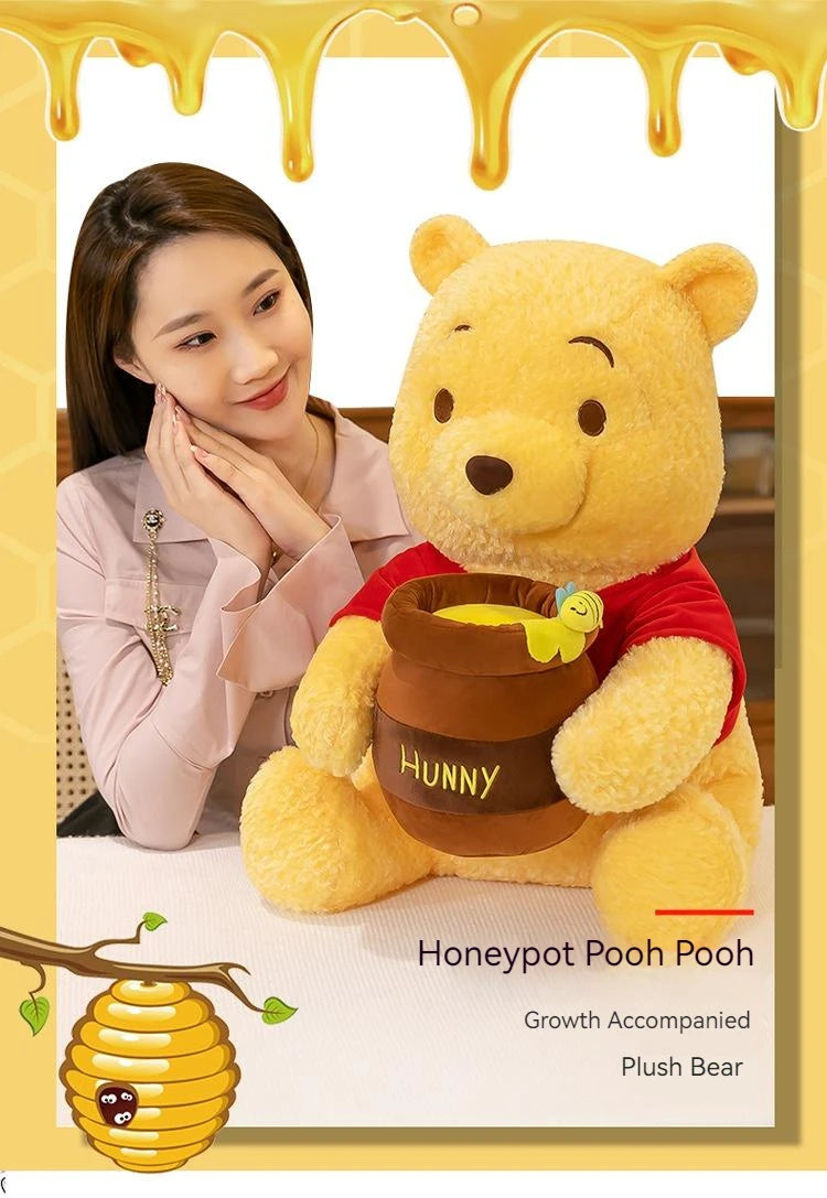 35-55cm Anime Disney Honey Jar Winnie The Pooh Soft Plush Toys Pooh Bear Stuffed Animal Dolls Children Kids Kawaii Birthday Gift