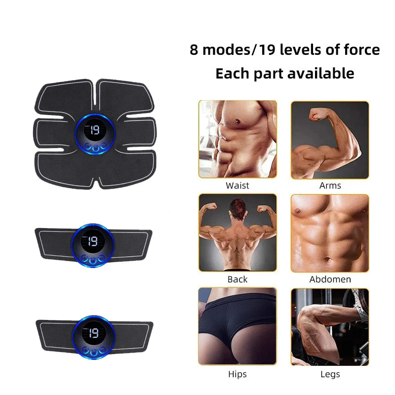 EMS Fitness Abdominal Massage Stimulator Abdominal Muscle Trainer Vibration Body Slimming Machine Abdominal Muscle Patch