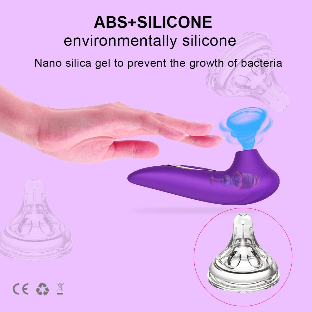 Sucking Tongue Vibrator For Women Powerful Clitoris Nipples Suction Stimulator 10 Vibration Modes Clitoral Massager Waterproof