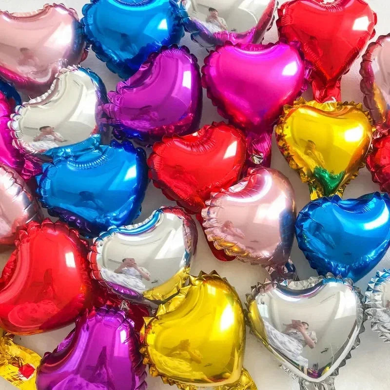 60-5PCS Red Heart Foil Balloons Inflatable Helium Balloon DIY Birthday Party Ornaments For Valentine's Day Wedding Party Gifts