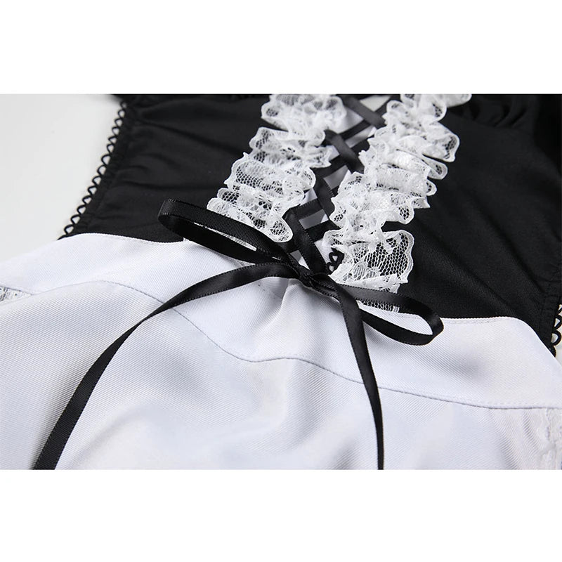 Erotic Crotchless Costumes Suitable Couples Sex Uniform Set Women Sexy Pornographic role-playing Naughty Maid Lingerie For Bed