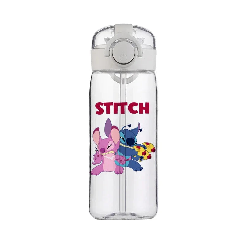 Disney Stitch Cup Clear Brand High Quality Water Bottle Outdoor Sport Leak Proof Cute Plastic School Water Bottle for Kids 400ML