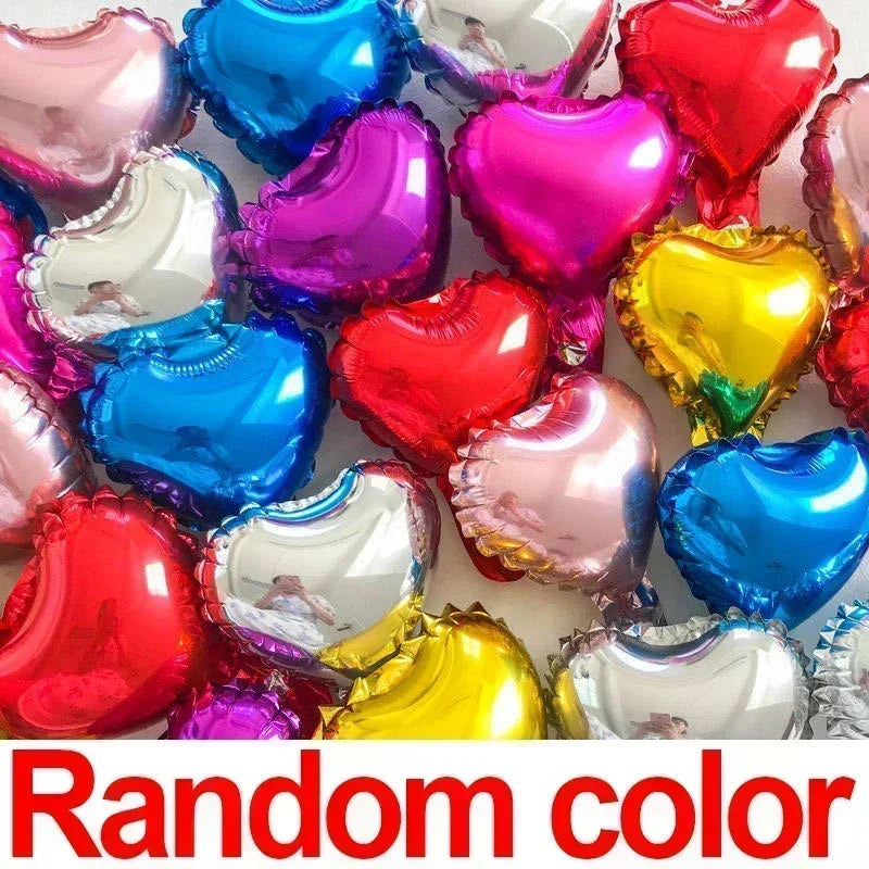 60-5PCS Red Heart Foil Balloons Inflatable Helium Balloon DIY Birthday Party Ornaments For Valentine's Day Wedding Party Gifts