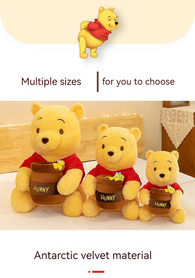 35-55cm Anime Disney Honey Jar Winnie The Pooh Soft Plush Toys Pooh Bear Stuffed Animal Dolls Children Kids Kawaii Birthday Gift