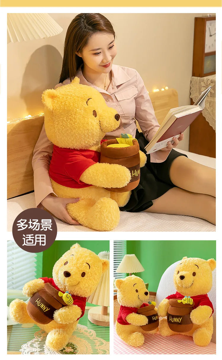 35-55cm Anime Disney Honey Jar Winnie The Pooh Soft Plush Toys Pooh Bear Stuffed Animal Dolls Children Kids Kawaii Birthday Gift