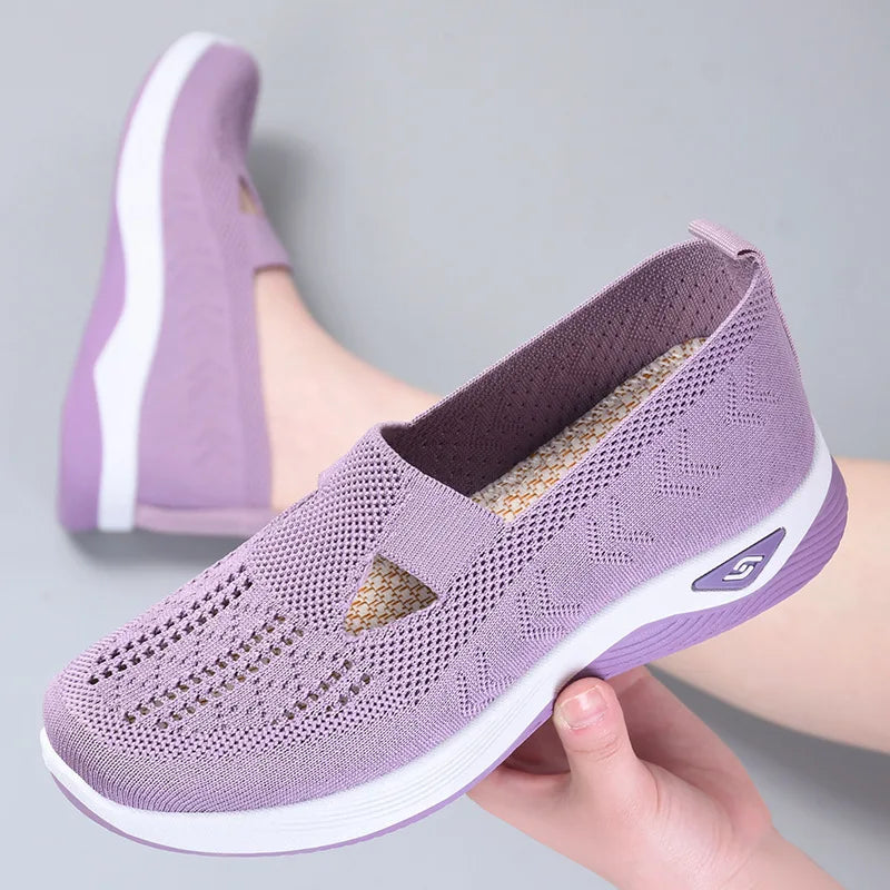 Summer New Comfort Casual Women's Shoes Fashion Soft Sole Breathable Hollow Out Flat Shoes for Women Zapatos De Mujer