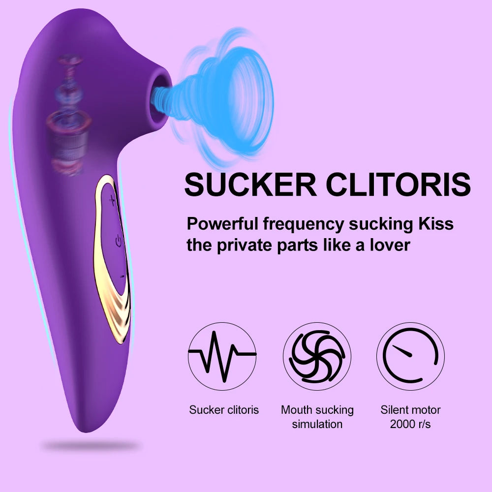 Sucking Tongue Vibrator For Women Powerful Clitoris Nipples Suction Stimulator 10 Vibration Modes Clitoral Massager Waterproof