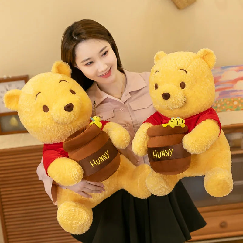 35-55cm Anime Disney Honey Jar Winnie The Pooh Soft Plush Toys Pooh Bear Stuffed Animal Dolls Children Kids Kawaii Birthday Gift