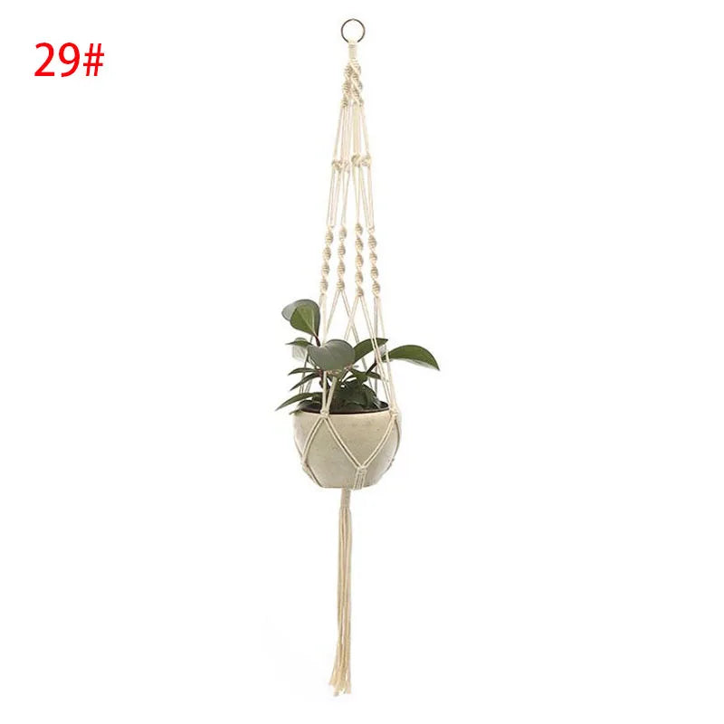 100% Handmade Macrame Plant Hanger Flower Pot Baskets Hanging Net Cotton for Home Wall Decoration Vertical Garden Tools D3