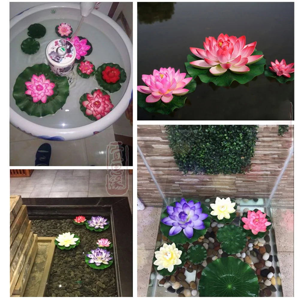 18CM Artificial Floating Lotus Shape Water Surface Decorartion for Pool Pond