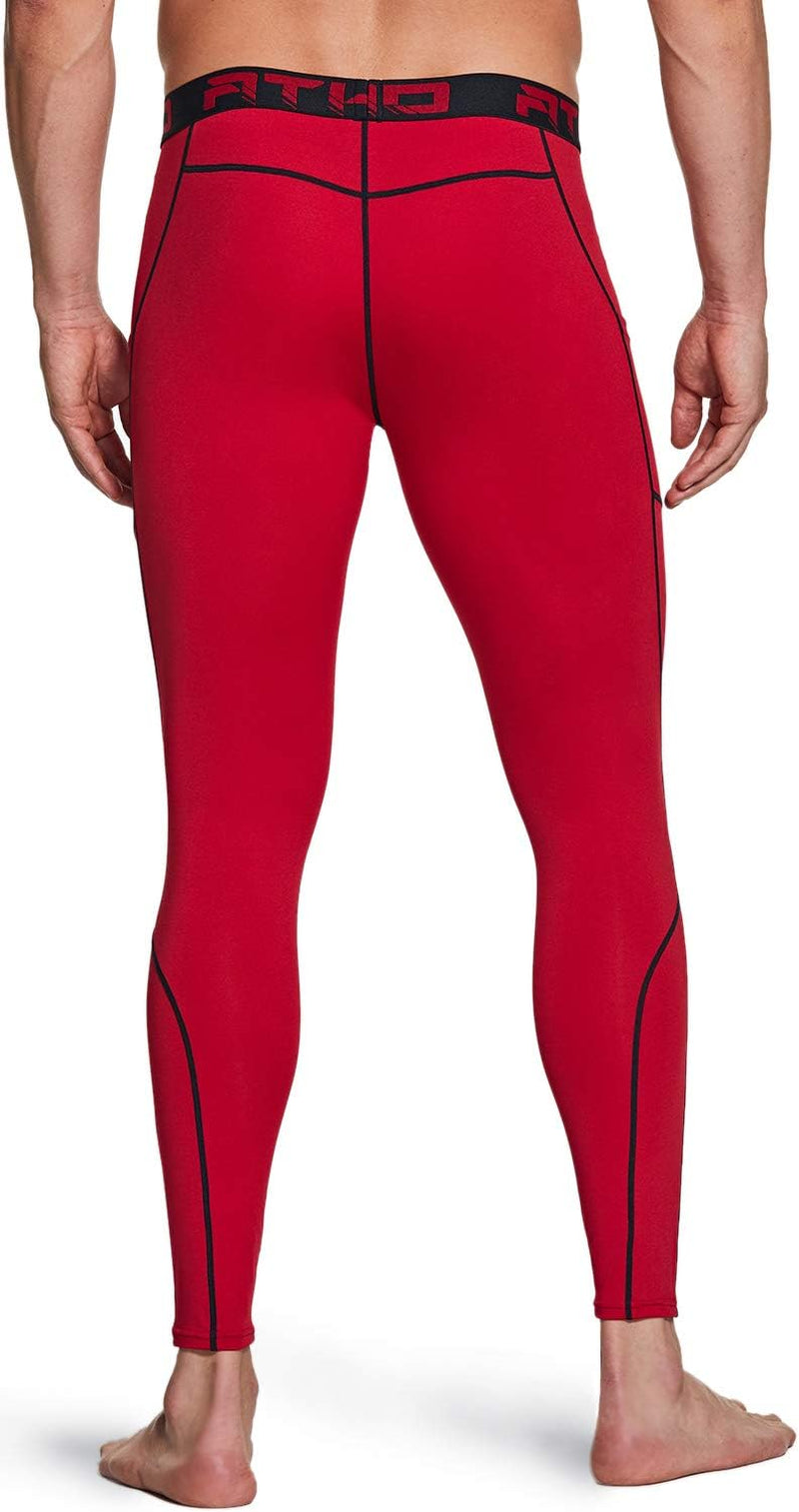 Men'S Compression Pants Running Tights Workout Leggings, Cool Dry Technical Sports Baselayer