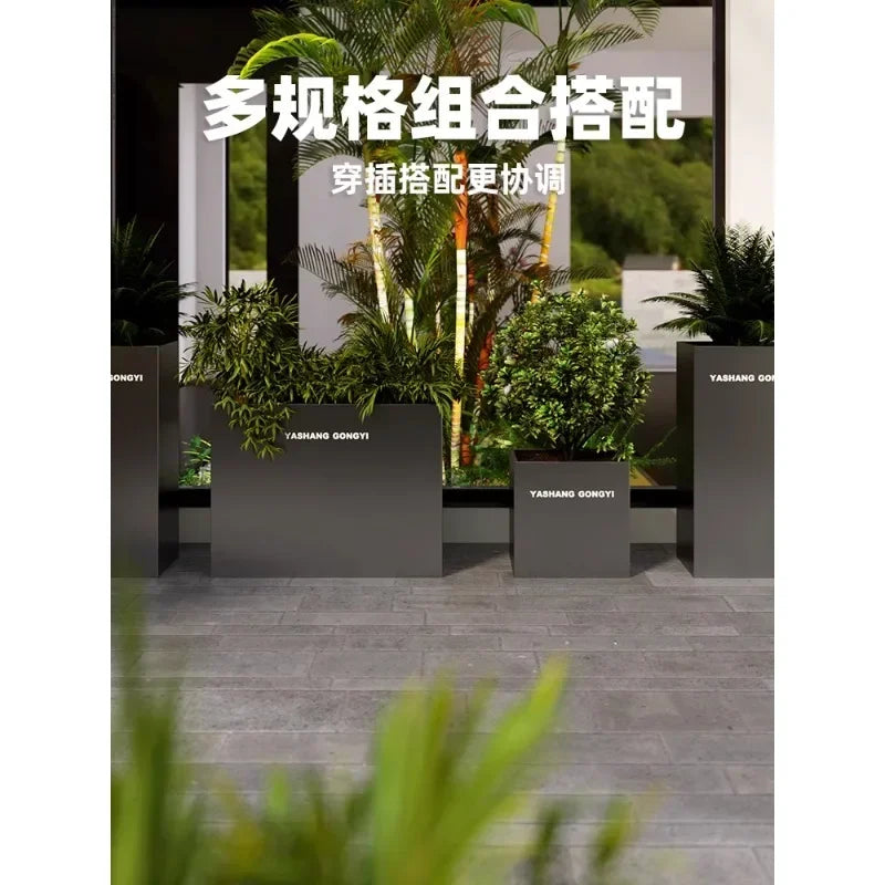 Outdoor flower box combination catering milk tea shop sales department commercial outdoor flower bed fence partition outside flo