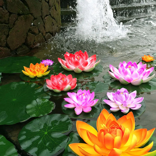 18CM Artificial Floating Lotus Shape Water Surface Decorartion for Pool Pond