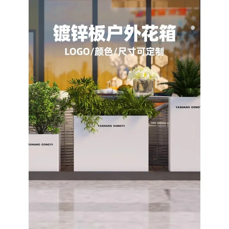 Outdoor flower box combination catering milk tea shop sales department commercial outdoor flower bed fence partition outside flo